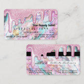 Carte De Visite Fille rose Turquoise Pearl Opal Parties scintillan (Devant / Derrière)