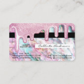 Carte De Visite Fille rose Turquoise Pearl Opal Parties scintillan (Dos)