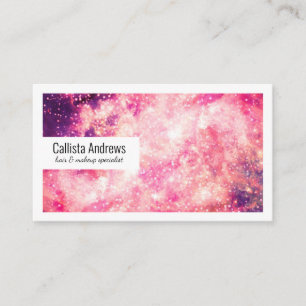 Carte De Visite Fille rose violet Majestic Starry Nebula Art