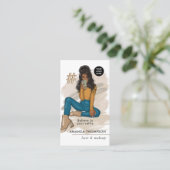 Carte De Visite Fille selfie à la mode (Debout devant)