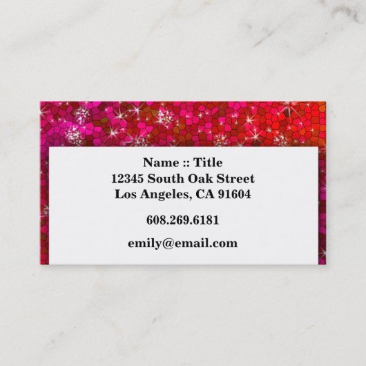 Carte De Visite Fille Sequin Rhinestone Parties scintillant Bling (Devant)