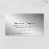 Carte De Visite Fille Shimmer Foil Parties scintillant argent (Dos)