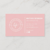 Carte De Visite Fille tendance Blush Pink Professionnel (Dos)
