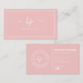 Carte De Visite Fille tendance Blush Pink Professionnel (Devant / Derrière)