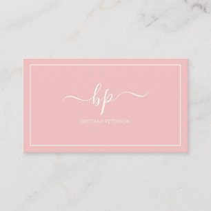 Carte De Visite Fille tendance Blush Pink Professionnel