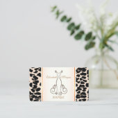 Carte De Visite Fille tendance moderne élégant, Empreinte de léopa (Debout devant)