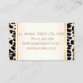 Carte De Visite Fille tendance moderne élégant, Empreinte de léopa (Dos)