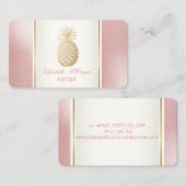 Carte De Visite Fille tendance moderne Gold Ananas Tropical (Devant / Derrière)