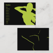 Carte De Visite Fille verte - potelée (Devant / Derrière)