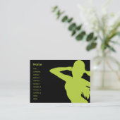 Carte De Visite Fille verte - potelée (Debout devant)