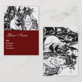 Carte De Visite FILLES ANATOLIENNES, rouge (Devant / Derrière)