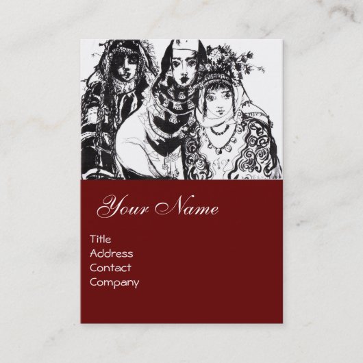 Carte De Visite FILLES ANATOLIENNES, rouge (Devant)