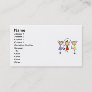 Carte De Visite Filles bâtons sautant à la corde