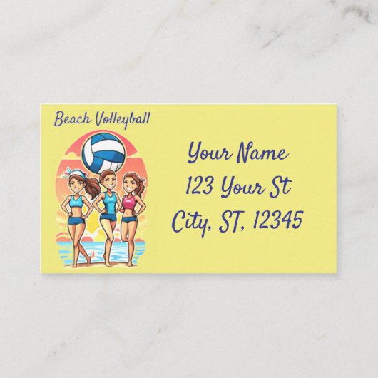 Carte De Visite Filles de beach volley Thunder_Cove (Dos)