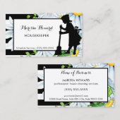 Carte De Visite Filles de ménage et gardienne de maison de fleurs (Devant / Derrière)