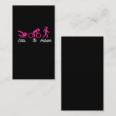Carte De Visite Filles Tri Harder Swim Bike Run Funny Triathlon (Devant / Derrière)