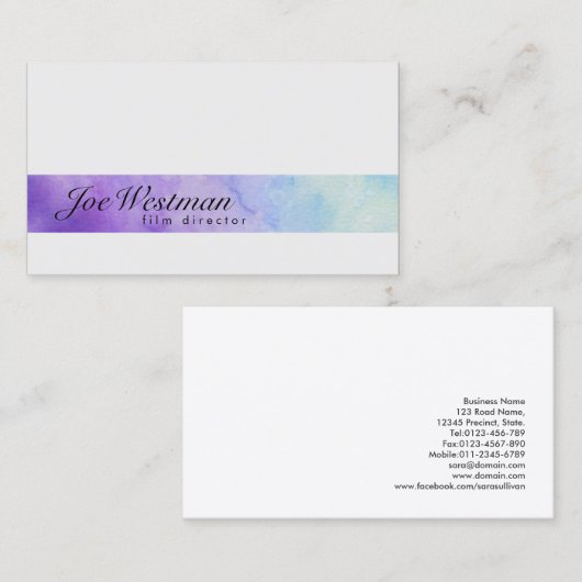 Carte De Visite Film réalisateur Arts visuels Média Aquarelle Band (Devant / Derrière)
