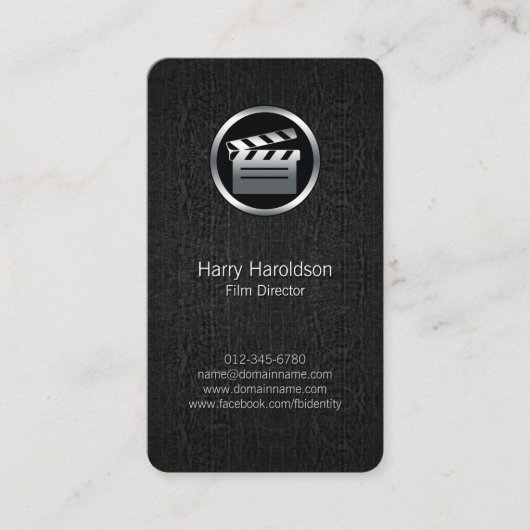 Carte De Visite FilmDirector Clapperboard BlackGrunge BusinessCard (Devant)