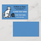 Carte De Visite Fils / Crochet / Knit Cat (Devant / Derrière)