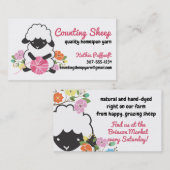 Carte De Visite Fils de brebis mignons homespun tricot crochet (Devant / Derrière)