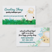 Carte De Visite Fils de brebis mignons homespun tricot crochet aff (Devant / Derrière)