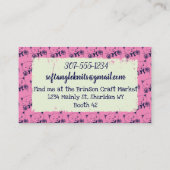 Carte De Visite Fils de chat Kitty tricot crochet homespun (Dos)