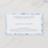 Carte De Visite Fils de marbre moderne blanc et gris bleu (Dos)