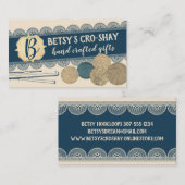 Carte De Visite Fils dessinés à la main crochet crochets shabby de (Devant / Derrière)