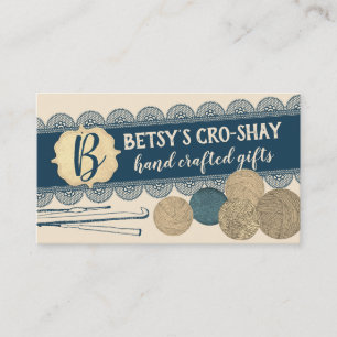 Carte De Visite Fils dessinés à la main crochet crochets shabby de