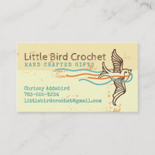 Carte De Visite Fils d'oiseaux tricot crochet artisanat artisanal