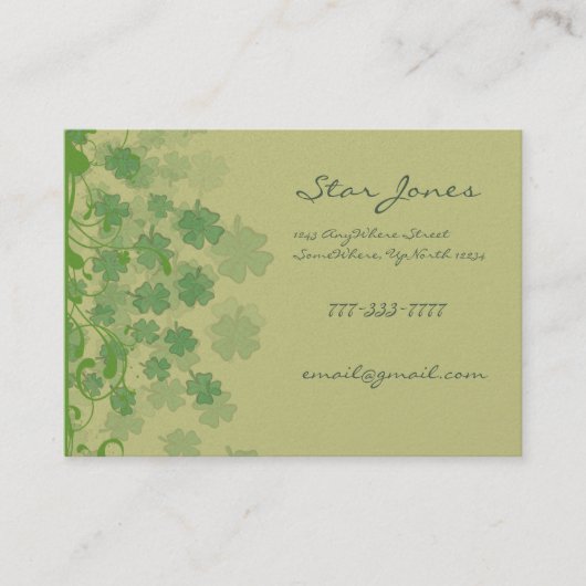 Carte De Visite Fils et trèfle et Galore Shamrock (Devant)