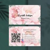 Carte De Visite Fils roses QR code prime