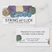 Carte De Visite Fils tordus à la main hank skein crochets (Devant / Derrière)