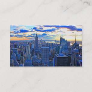 Carte De Visite Fin de l'après-midi NYC Skyline à l'approche du 