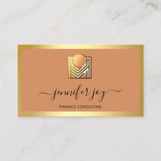 Carte De Visite Finance Consulting Broker Gold Frame Logo QR Code (Devant)