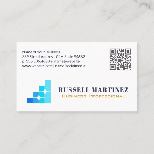 Carte De Visite Finance Corporate Logo | QR Code (Devant)