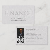 Carte De Visite Finance Faux Embossée Photo professionnelle modern (Devant / Derrière)