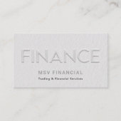 Carte De Visite Finance Faux Embossés Moderne Professionnel Minima (Devant)