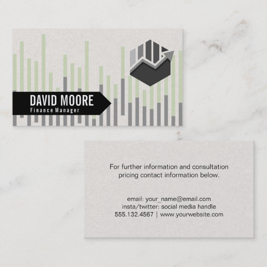 Carte De Visite Finance | Icône Graphique (Devant / Derrière)