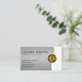 Carte De Visite Finance Money Manager / Gold Monogram (Debout devant)