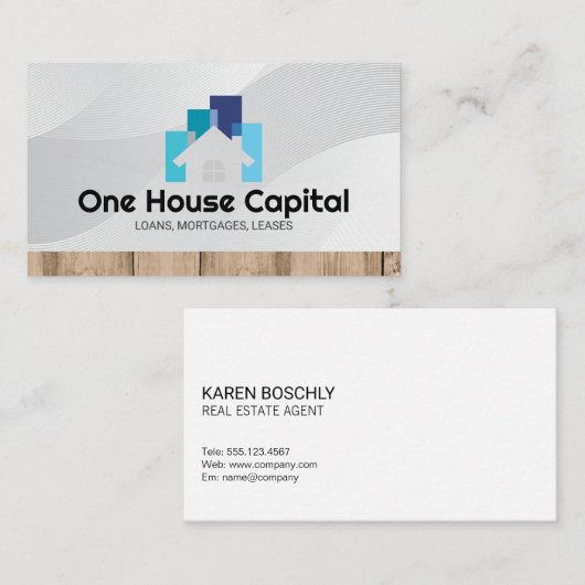 Carte De Visite Financement immobilier | Découpe en bois (Devant / Derrière)