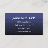 Carte De Visite Finances / Banques (Dos)
