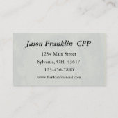 Carte De Visite Finances / Banques (Dos)