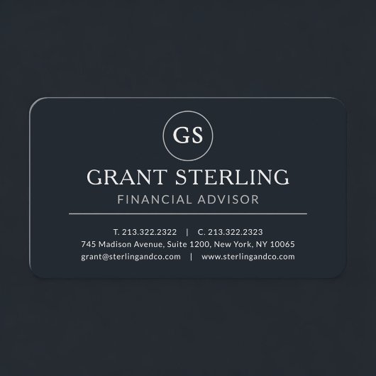 Carte De Visite Financial Advisor Black Professional