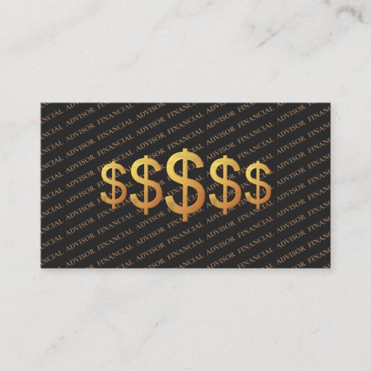 Carte De Visite Financial Advisor Dollar Symbol Finance Management (Devant)