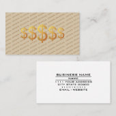 Carte De Visite Financial Advisor Dollar Symbol Wealth Management (Devant / Derrière)