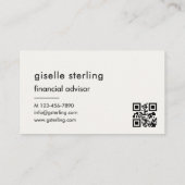 Carte De Visite Financial Advisor Luxury QR Code Monogramme (Dos)