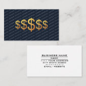 Carte De Visite Financial Advisor Money Management Dollar Symbol (Devant / Derrière)