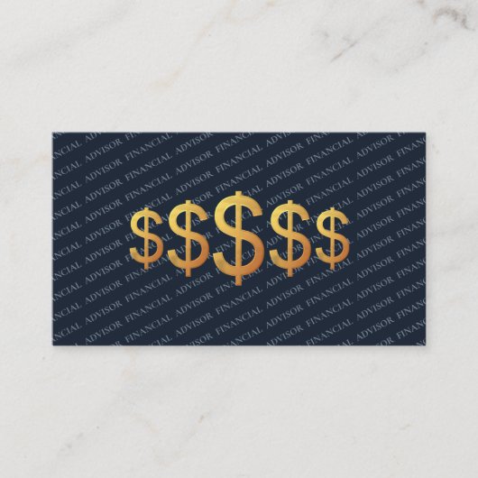 Carte De Visite Financial Advisor Money Management Dollar Symbol (Devant)