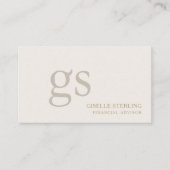 Carte De Visite Financial Advisor Monogram Professional (Devant)